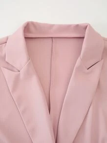 Mulvari Plus Single Button Blazer & Trousers - Baby Pink - View 3