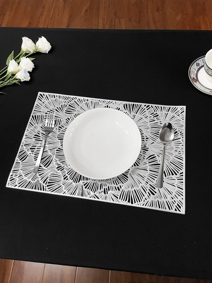 1pc Hollow Out Placemat - Silver - View 1