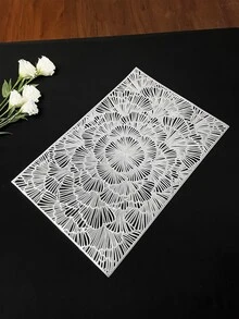 1pc Hollow Out Placemat - Silver - View 5