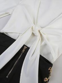 Hauture 彩色链条系带侧系带正面镂空连身衣 - 彩色 - 查看 8