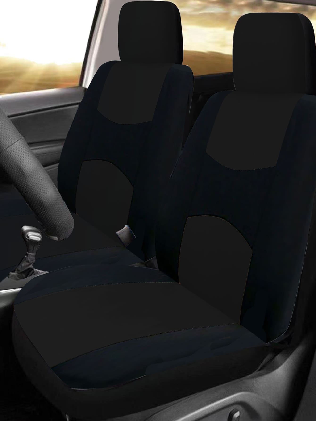 2入組汽車座套 - 黑色 - 查看 1