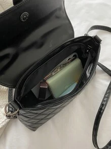 Túi đeo chéo trang trí khóa chần bông, Quà tặng Ngày của Mẹ cho Mẹ - màu đen - Xem 5