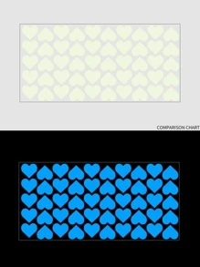 50 piezas Pegatina de pared con diseño de corazón brillante en oscuro - Beis - Ver 4