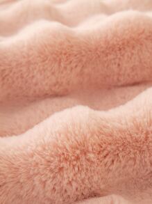 1pc Fluffy Sofa Towel,Imitation Rabbit Plush Sofa Cushion Slipcover Furniture Protector Living Room Decoration - Pink - View 5