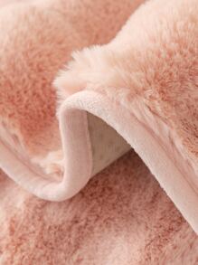 1pc Fluffy Sofa Towel,Imitation Rabbit Plush Sofa Cushion Slipcover Furniture Protector Living Room Decoration - Pink - View 7