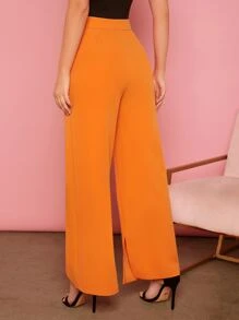 SHEIN Unity High Waist Wide Leg Trousers - Orange - View 2