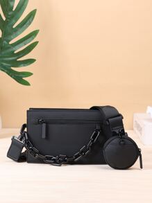 2 peças bolsa de ombro da moda masculina, conjunto de bolsa crossbody para festa, viagem, festival