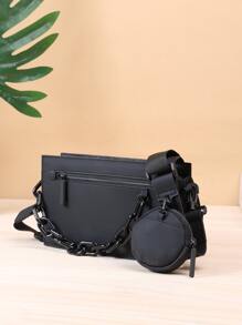 2 peças bolsa de ombro da moda masculina, conjunto de bolsa crossbody para festa, viagem, festival