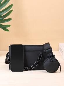 2 peças bolsa de ombro da moda masculina, conjunto de bolsa crossbody para festa, viagem, festival