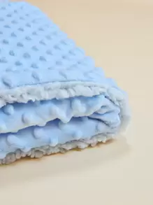 1 件婴儿纯色襁褓毯，双层柔软夏尔巴羊毛保暖被子，适合秋冬季 - 藍色 - 查看 7