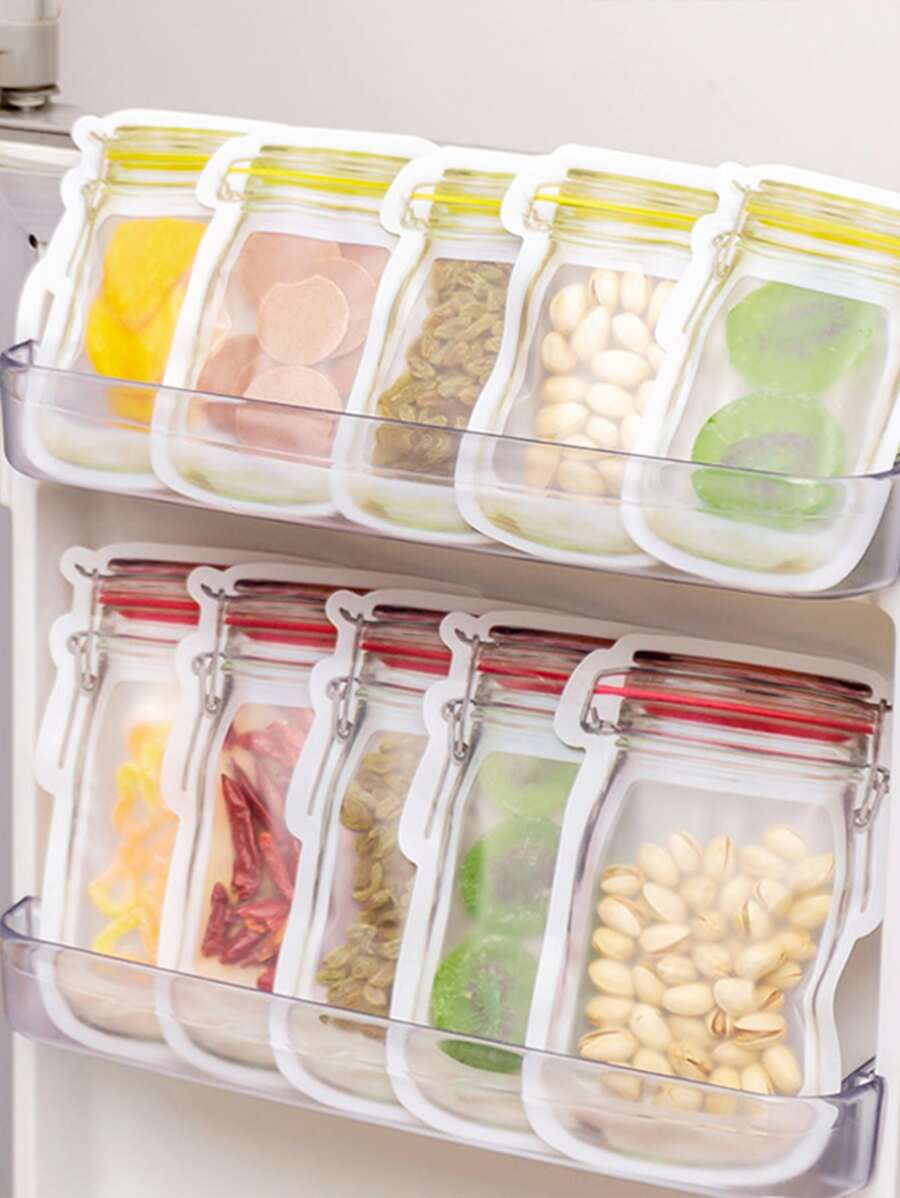 6入組瓶形食物儲存袋 - 彩色 - 查看 1