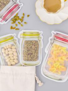 6入組瓶形食物儲存袋 - 彩色 - 查看 4