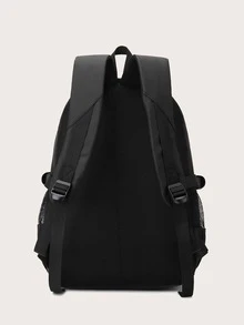 Minimalist Casual Business School Backpack - Black - View 6