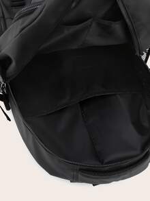Minimalist Casual Business School Backpack - Black - View 8