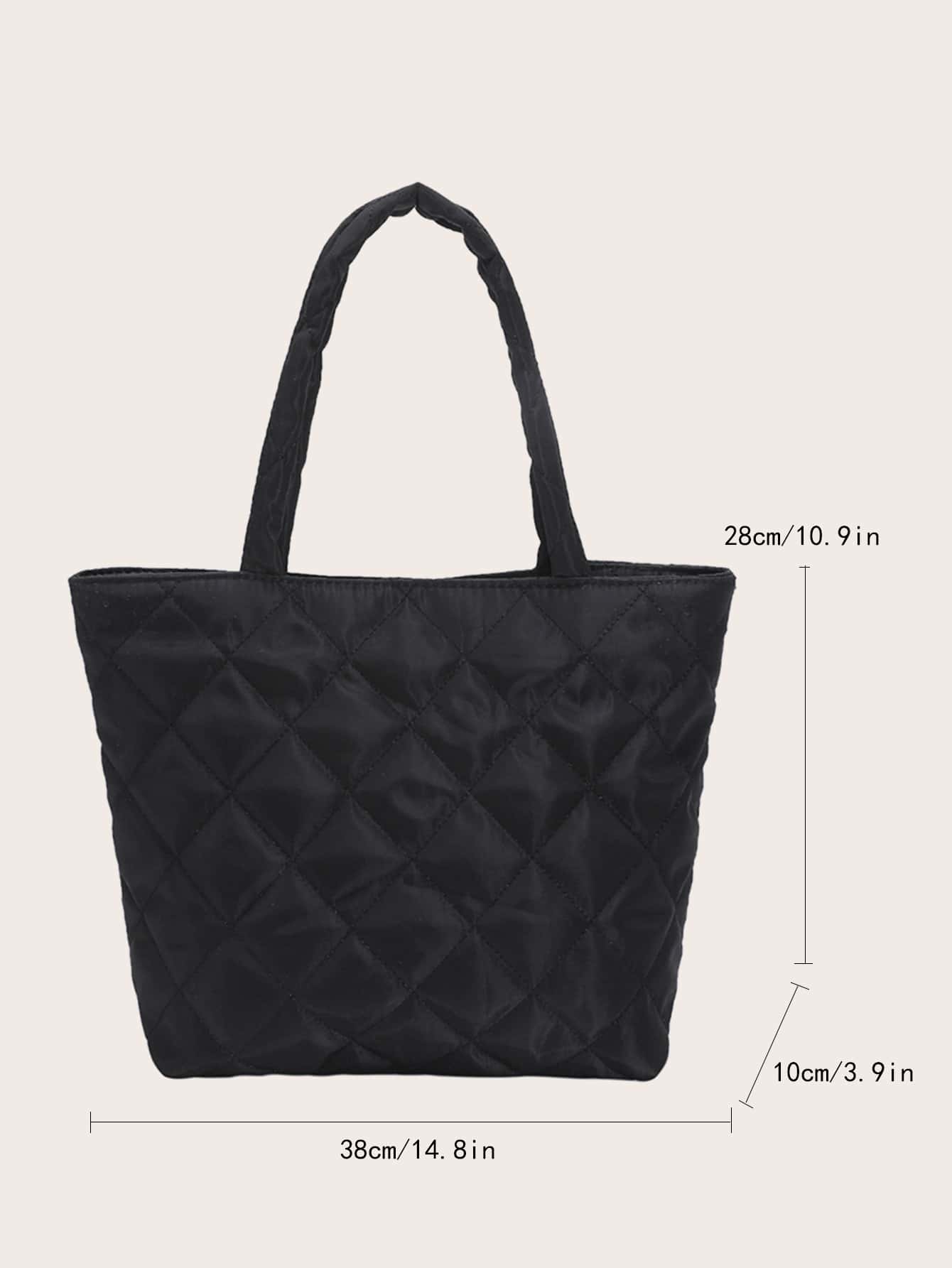 【boohoo】EX キルティング トートバッグ Black Bags & Purses | Extra Large Quilted Tote Bag | boohoo