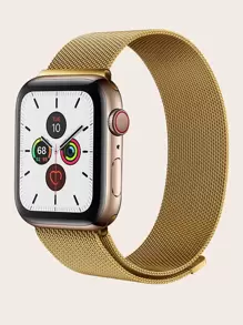 Milanese 磁性防水一體式錶帶 相容蘋果1-9代智慧手錶 - 金色 - 查看 1