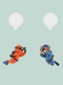 隨機顏色 Cute 潛水員造型手工藝裝飾，適用於魚缸，採用樹脂材質，不會對魚產生傷害的景觀裝飾 - 彩色 - 查看 3