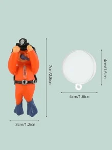 隨機顏色 Cute 潛水員造型手工藝裝飾，適用於魚缸，採用樹脂材質，不會對魚產生傷害的景觀裝飾 - 彩色 - 查看 4