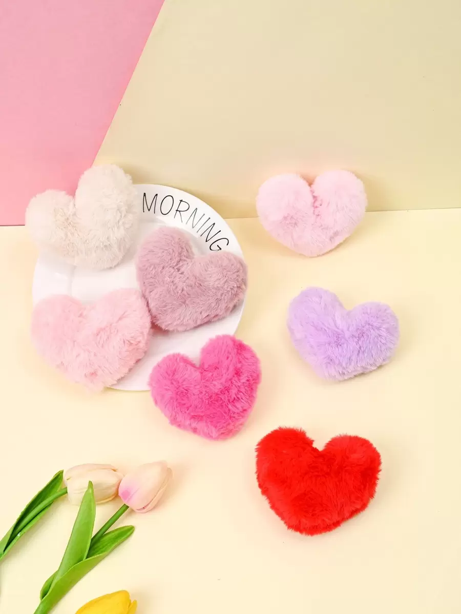 1pc Random Heart Shaped Plush Toy, Chew Toy For Dogs - Multicolor - View 1