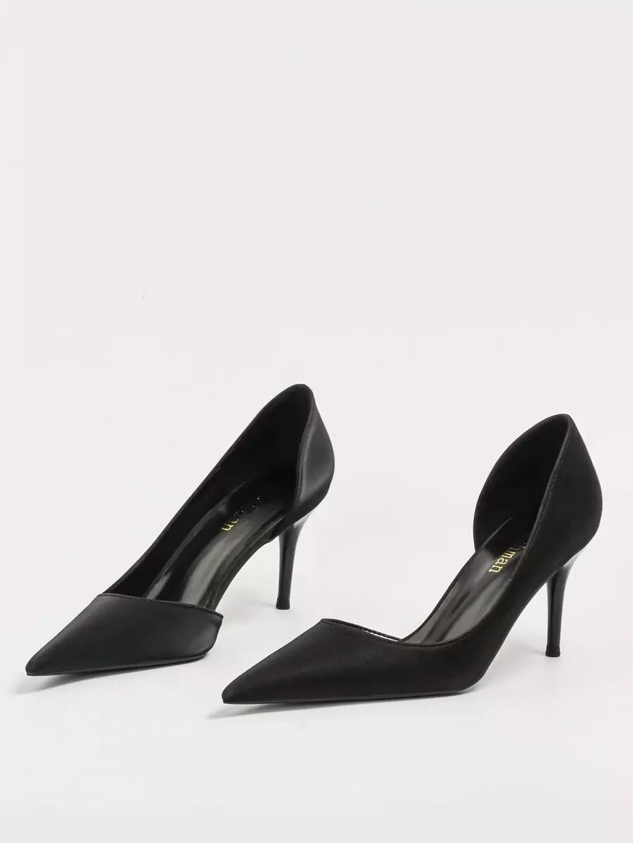 Fall/Winter 2025 Women Court Pumps, Artificial Leather Stiletto Heeled Elegant Pumps,Elegant - Black - View 1