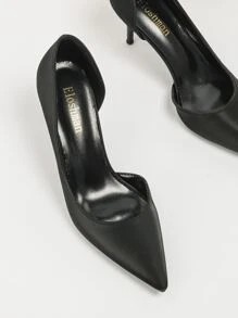 Fall/Winter 2025 Women Court Pumps, Artificial Leather Stiletto Heeled Elegant Pumps,Elegant - Black - View 3