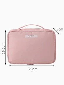 1Pc Pink Soft Travel Large Capacity Makeup Bag For Women Girls ,Makeup Bag Makeup Pouch Skincare Bag Toiletry Bag Packing Cubes,Travel Essentials Cruise Essentials Dorm Essentials,Wedding Bridesmaid Gifts,Mom Gifts,Birthday Gifts,Gifts For Friends And Teachers,Home Decor,Bathroom Livingroom Bedroom Decor,Bathroom Organizer,Jewelry Organizer,Lip Oil Organizer,Nail Polish Organizer - Pink - View 3