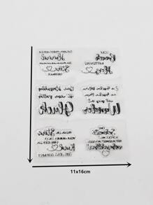 1 pieza Sello con estampado de slogan - transparente - Ver 2