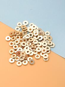 100 hạt nhựa 6mm để làm vòng tay và dây chuyền - Vàng - Xem 2