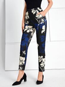 EMERY ROSE 印花斜口袋長褲 - 彩色 - 查看 5