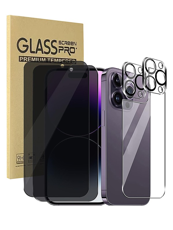 2pcs Screen Privacy Protection Film & 2pcs Lens Protector & 1pc Phone