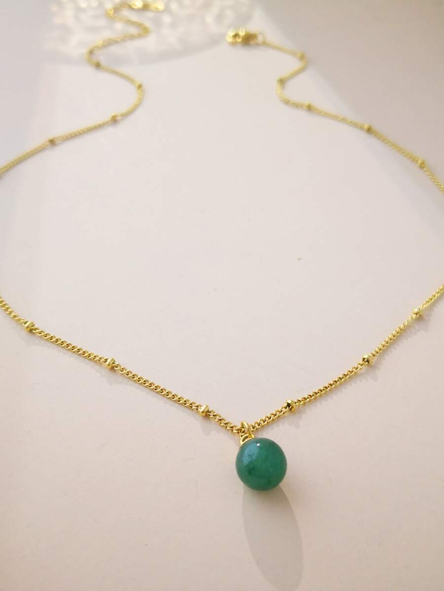 Ball Charm Necklace - Yellow Gold - View 1
