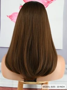 Peluca sintética largo recto con tupe - Multicolor - Ver 2