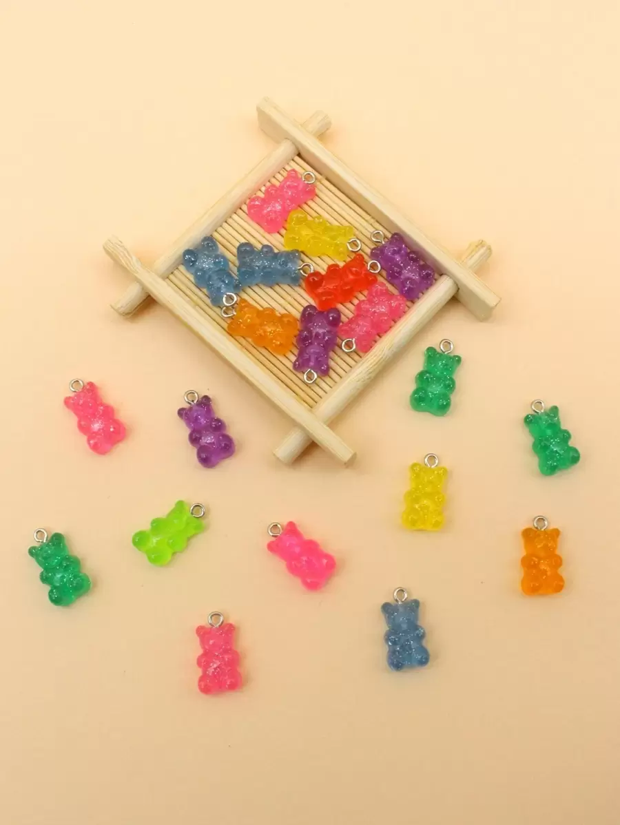 Mặt dây chuyền tự làm hình gấu 20 chiếc - Nhiều màu - Xem 1