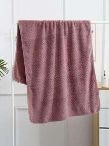 2pcs/Set Solid Color Towel Set, Minimalist Fabric Bath Towel Set For Bathroom Shower Towels For Beauty Salon, Hotel Sports,Home Essentials, Towel, Skin Care - Purple - View 2