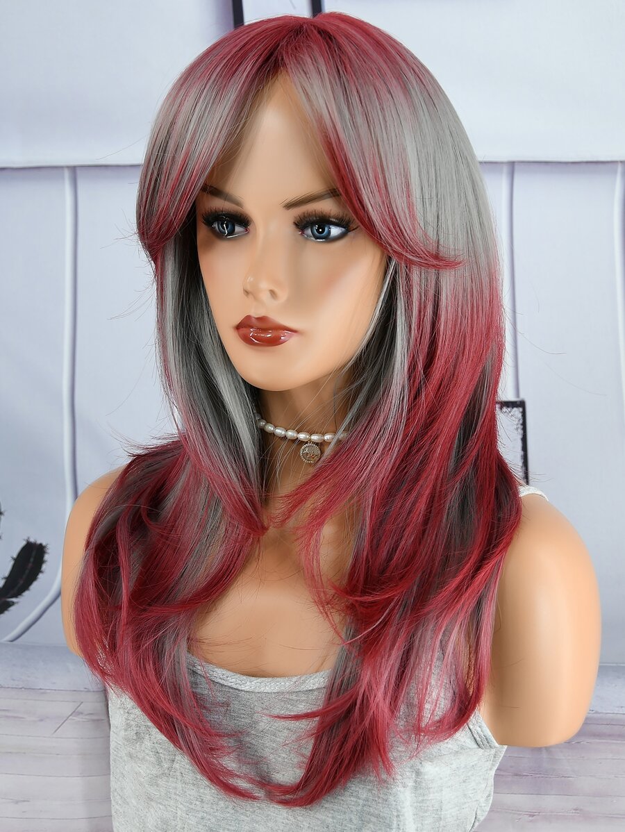 長款卷人造假髮帶劉海 - 彩色 - 查看 1