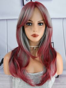 長款卷人造假髮帶劉海 - 彩色 - 查看 5