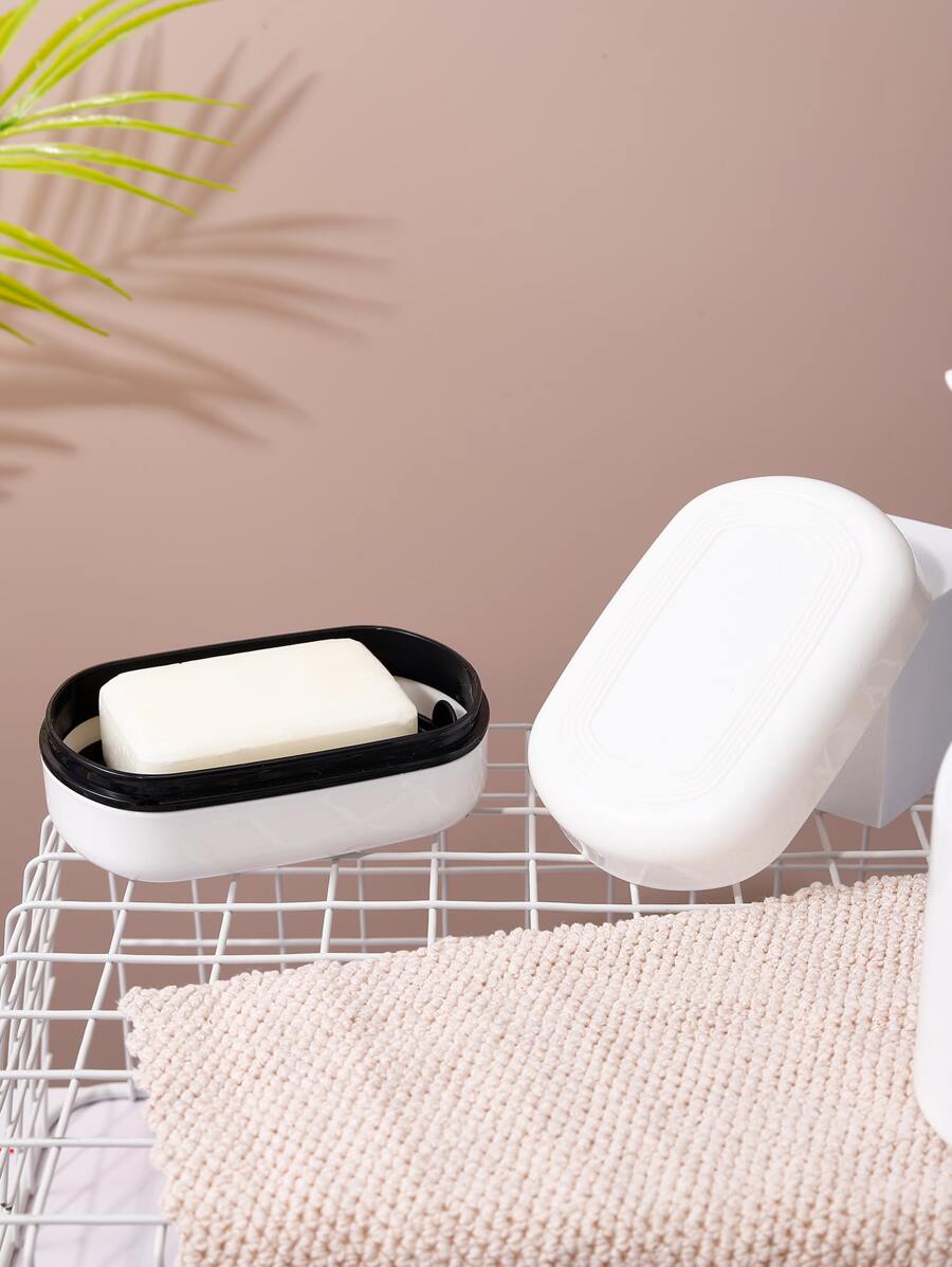 1pc Two Tone Soap Dish - Multicolor - View 1