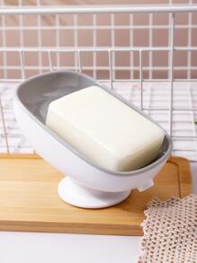 1pc Super Suction Cup,Soap Dish With Drain Water For Bathroom,Soap Holder,Kitchen Sponge Holder,Soap Container,Bathroom Supplies - Multicolor - View 2