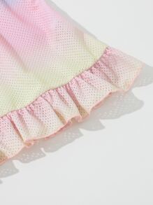 小女童漸層荷葉邊罩衫 - 彩色 - 查看 3