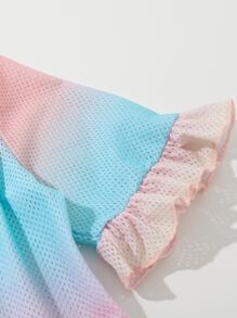 小女童漸層荷葉邊罩衫 - 彩色 - 查看 4