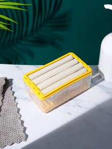 1pc Soap Box, Hands Free Foaming Soap Dish, Multifunctional Soap Dish, Hands Free Foaming Draining Household Storage Box, Cleaning Tool - Multicolor - View 5