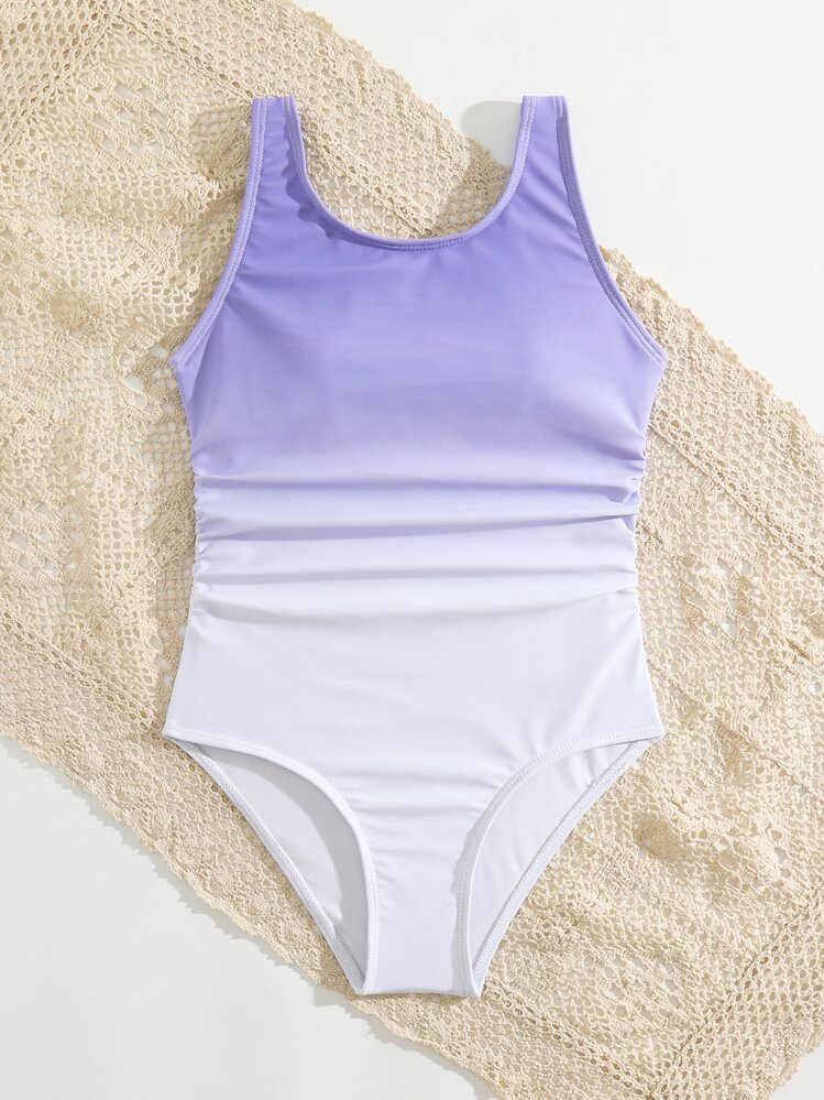Traje De Baño De Una Pieza Con Degradado Para Niña En Transición A Adolescente - Multicolor - Añade 3