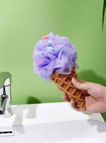 1 Pieza Esponja De Baño Con Forma De Helado De Dibujos Animados Morado - Multicolor - Ver 2
