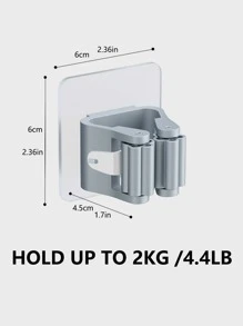 2pcs, Broom Hanger Storage Rack Organizer Clips Clamping Seamless Mop Hooks Bathroom Tools Suction Hanging Pipe Hooks Household Tools - Grey - View 2