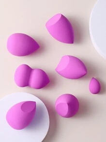 7PCS Makeup Sponge,Suitable For Cream & Powder Concealer, Loose Powder Makeup Applicator - Purple - View 2