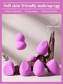 7PCS Makeup Sponge,Suitable For Cream & Powder Concealer, Loose Powder Makeup Applicator - Purple - View 4