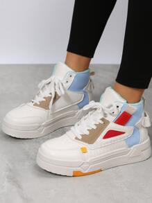 Color Block Lace-up Front Skate Shoes - Multicolor - View 3