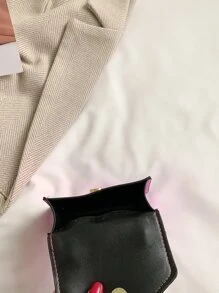 Mini Metallic Flap Chain Square Bag - Purple - View 4