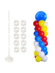 15入組可調節小氣球塔和支撐架套件 - 白色 - 查看 1