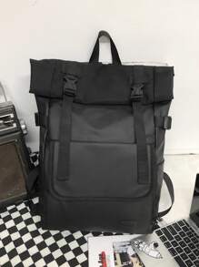 Ba lô Nữ Khóa màu trơn Có thể điều chỉnh được Mát mẻ - màu đen - Xem 2